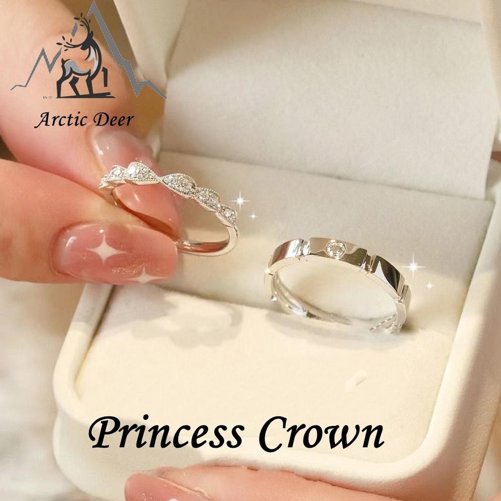 fx-2 Cincin couple-princess crown cincin pasangan cincin titanium Original Arctic Deer Hemat