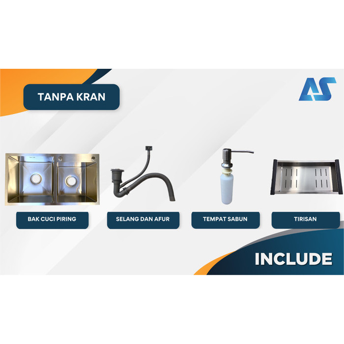 Terlaris Bak Cuci Piring Kitchen Sink Hand Made 2 Lubang Slj 8245 Bcp