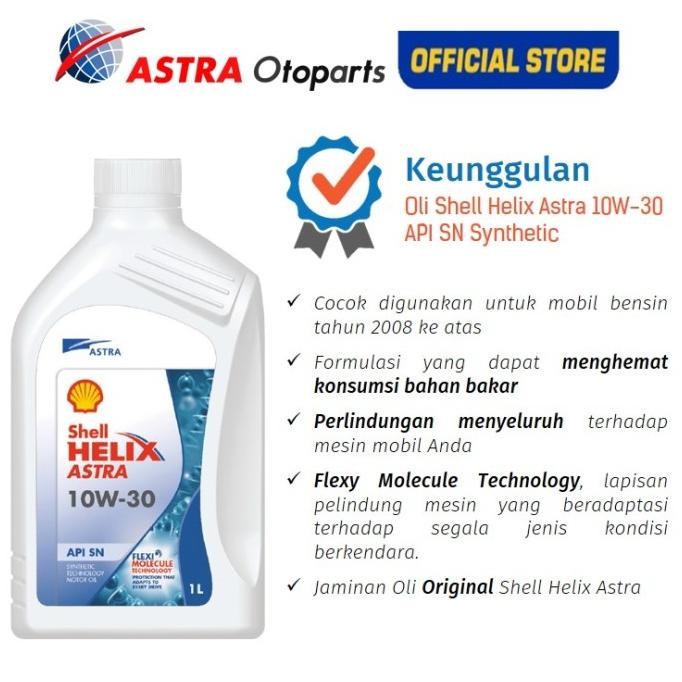 Oli Mobil Shell Helix 10W-30 (4 Ltr) + Free Ganti Oli di Tempat/Rumah