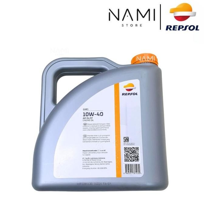 OLI MESIN MOBIL REPSOL GXR5 / GXR 5 / 10w40 / BENSIN /4 LTR/ galon ORI