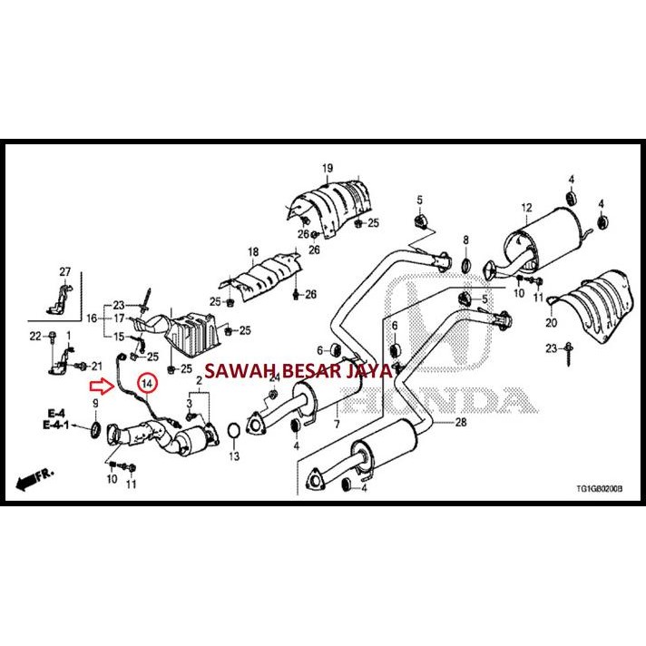 TERBARU SENSOR O2 OKSIGEN KNALPOT BAWAH ATAU BELAKANG HONDA BRIO SATYA RS 2013 2014 2015 2016 2017 2