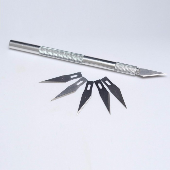 

TERMURAH - Pisau Ukir Hobby Crafting Art Knife Metal Handle Dengan 4 Mata Pisau
