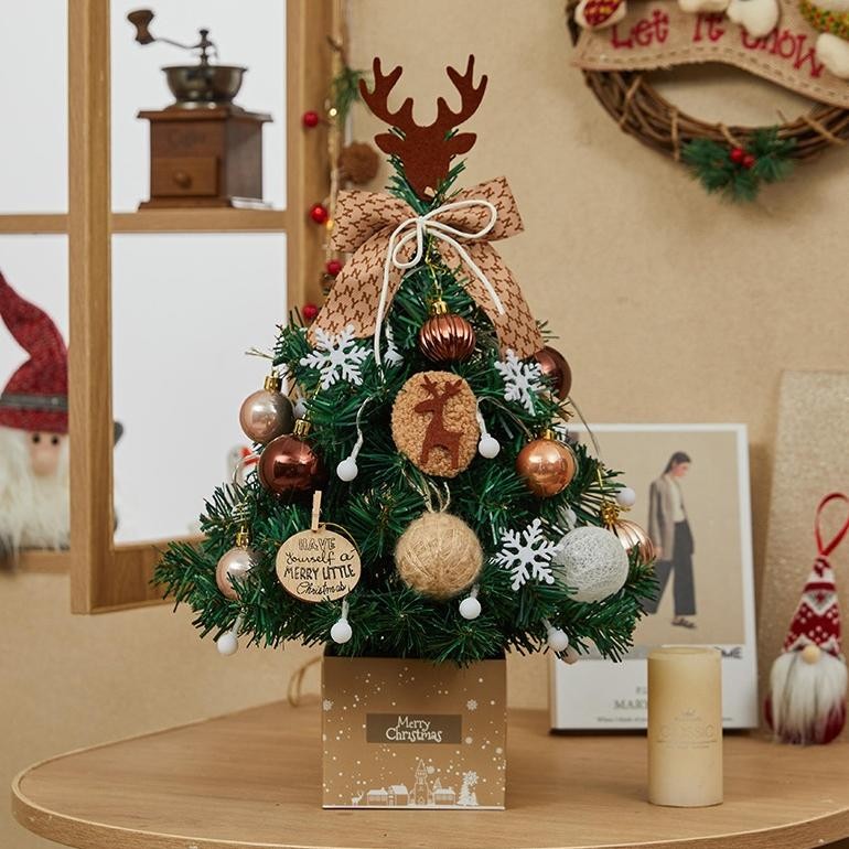 JHY Pohon Natal Mini Lampu Meja Hiasan Lengkap | Mini Christmas Tree