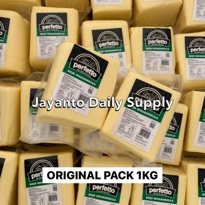 

PROMO MOZZARELLA PERFETTO 1KG ORIGINAL PACK / KEJU MOZARELLA CHEESE HALAL