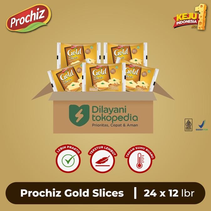 

PROMO Keju PROCHIZ Gold Slices 12's 1 Karton