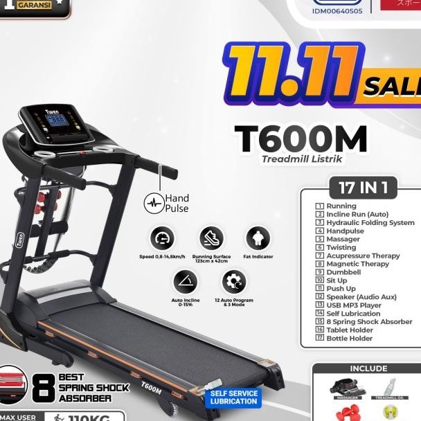 Alat Fitness Treadll Elektrik Twen T600M T680Mt T680Ma Bla