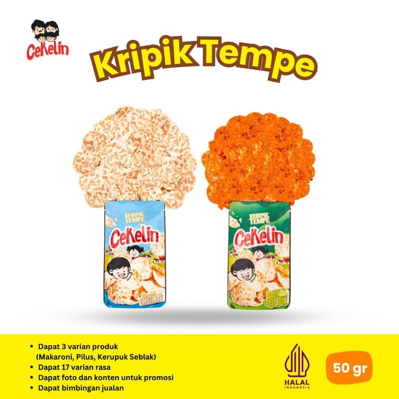 

Cekelin Keripik Tempe 40Gr / Rasa Lengkap / Halal MUI / Aman PIRT/Cemilan Enak Murah/Cemilan Artis