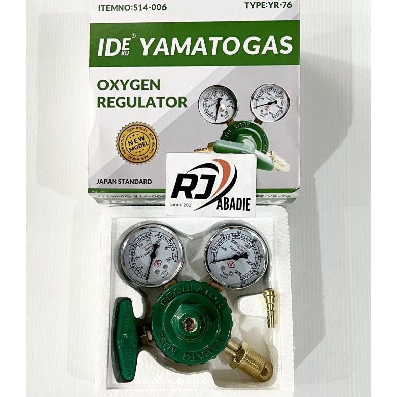 REGULATOR LAS OKSIGEN TABUNG GAS OXYGEN KUNINGAN OXY YAMATO YR-76 ORIGINAL DAN TERPERCAYA