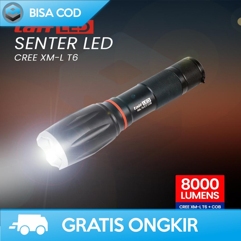 SENTER LED PAKET LENGKAP TORCH CREE BATERAI AAA WITH KOTAK PENYIMPANAN