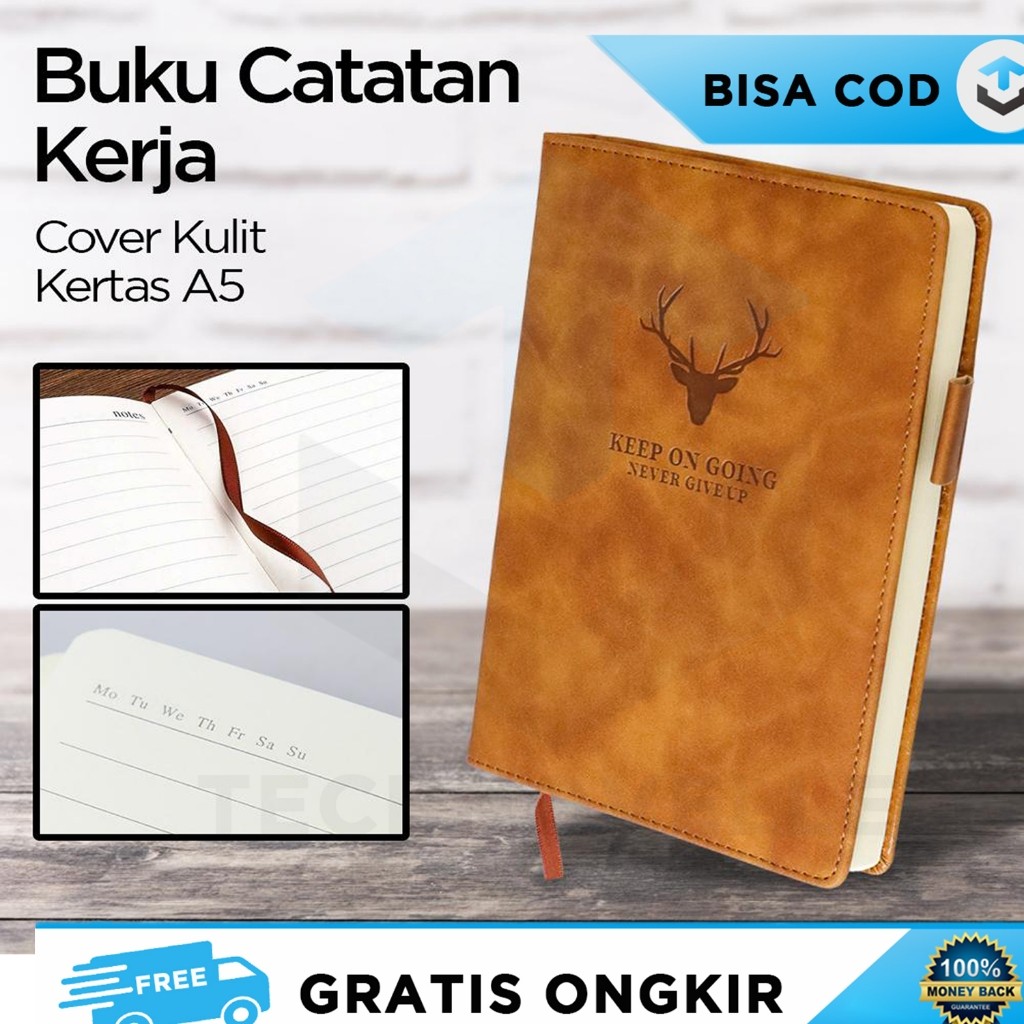 

NOTEBOOK DIARY ESTETIK COVER KULIT ELEGAN DENGAN PEMBATAS HALAMAN