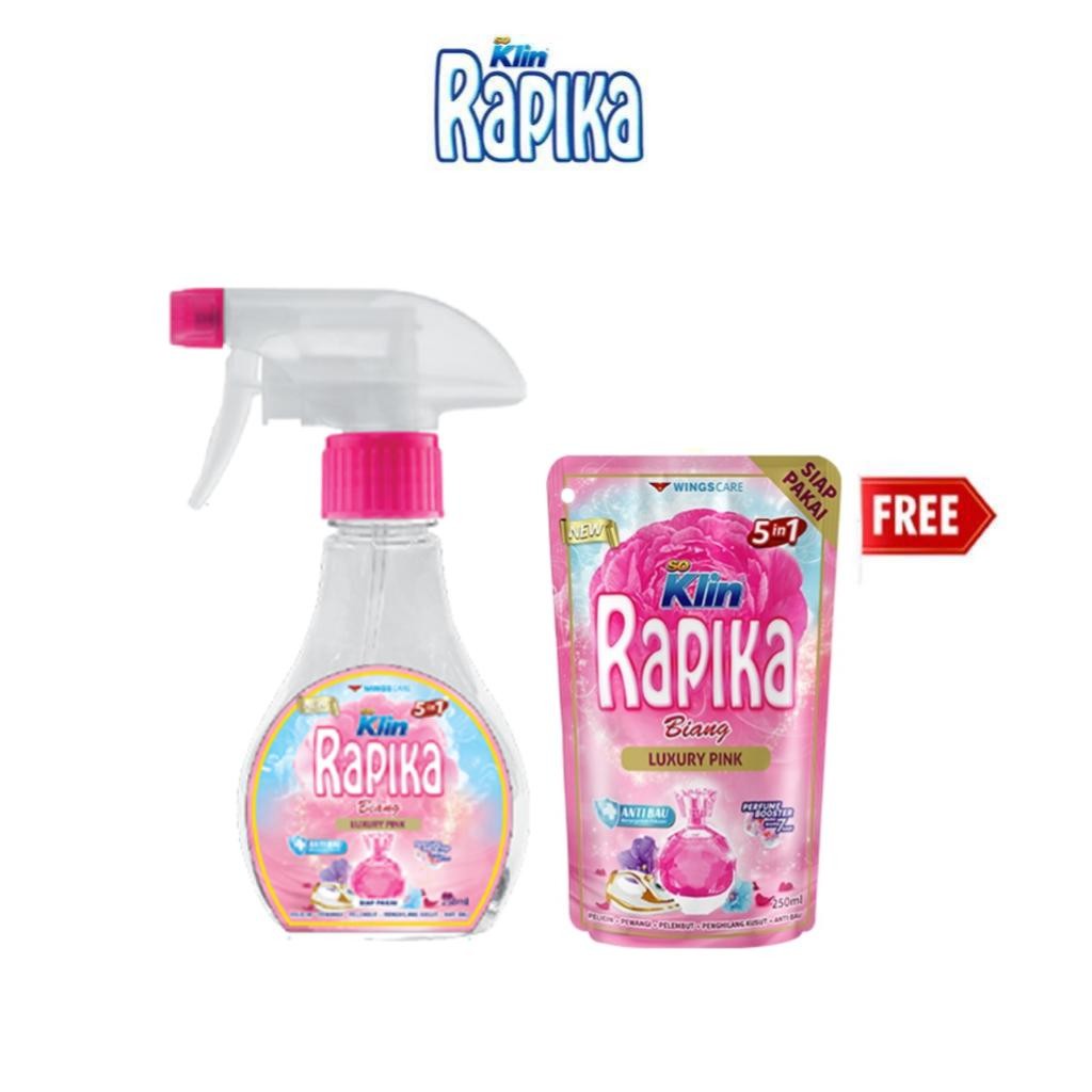 [Buy 1 Get 1] Rapika Biang Merah Botol 250ml - Free Rapika Pewangi Pakaian Merah Pouch 250ML