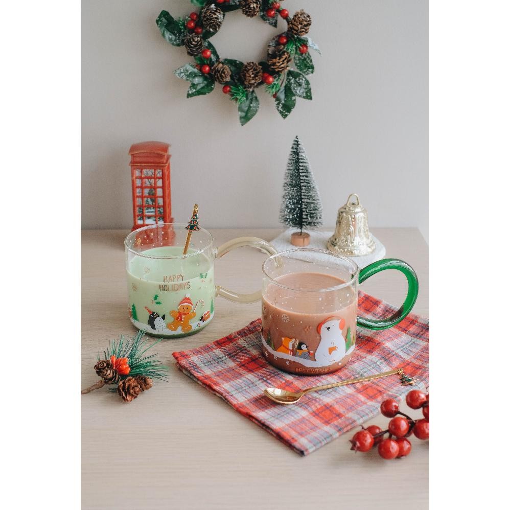 

Ratel Home - Hampers Natal / Christmas Hampers - Mug Christmas + Spoon + Box | Gelas Natal Trend