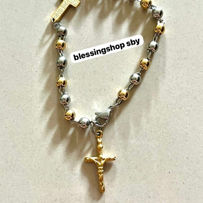 Azzatun - Gelang Rosario 77 Bapa Kami Stainless Titanium