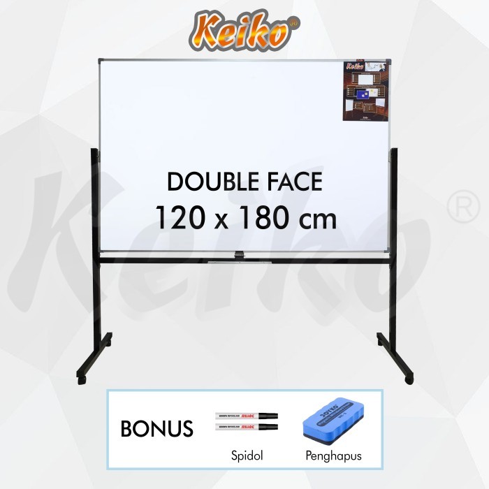 

Papan Tulis Whiteboard Standing Double Face Keiko 120 x 180 cm