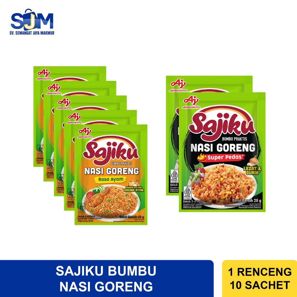 

Sajiku® Bumbu Praktis Nasi Goreng Rasa Ayam 20g (10 pcs)