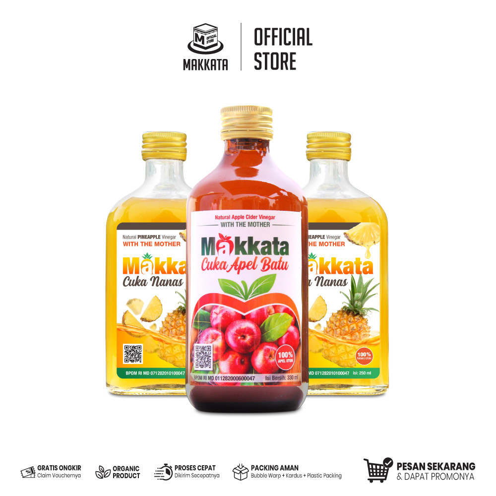 

MAKKATA Paket Cuka Nanas Makkata With Cuka Apel Makkata Organic Asli BPOM