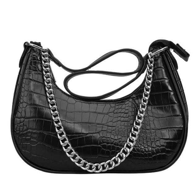 Ohsome Noe Noe Shoulder Bag Tas Bahu Wanita Leather Kulit Pu Glossy Croco