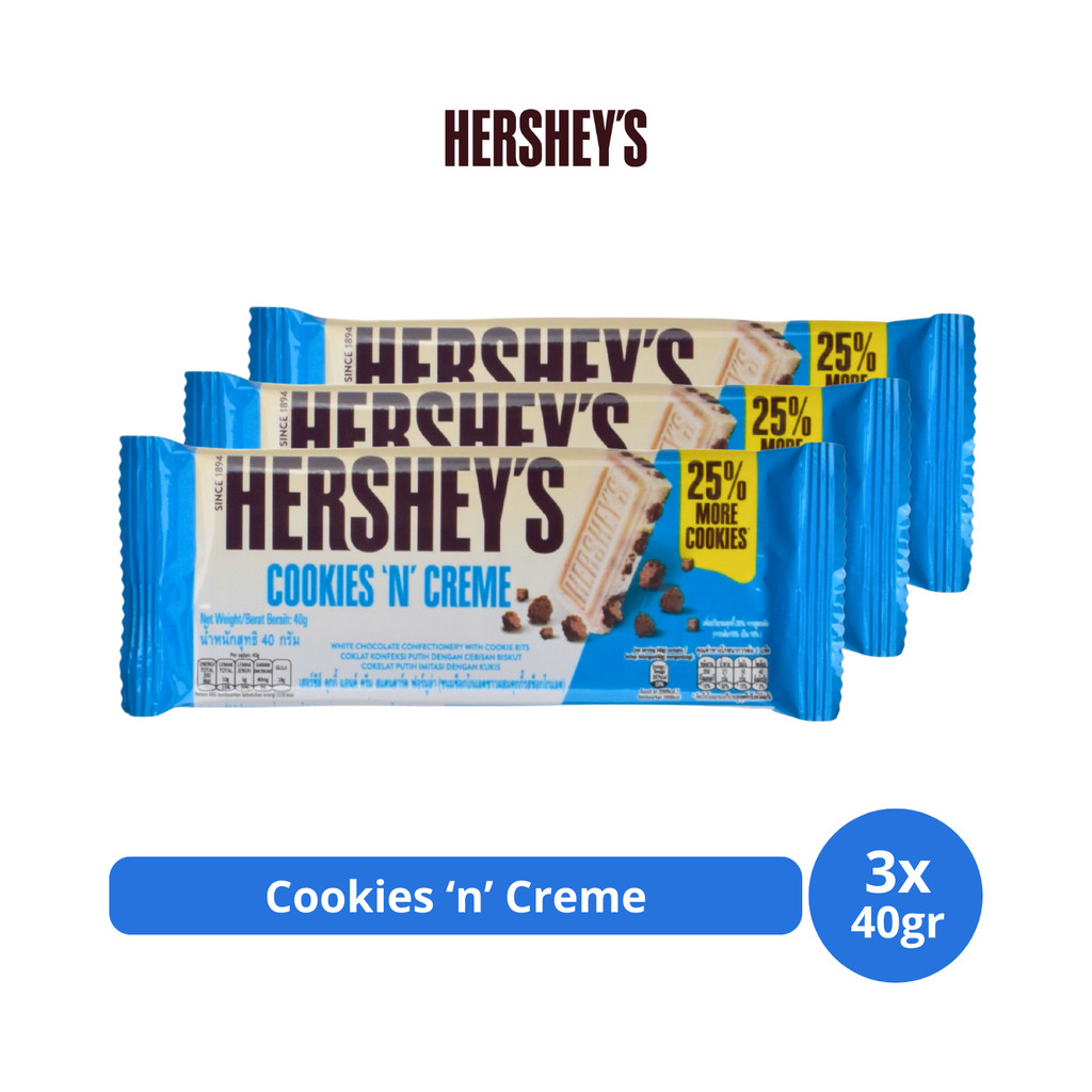 

Hershey's Bar Cookies 'n' Creme 40gr x 3 pcs