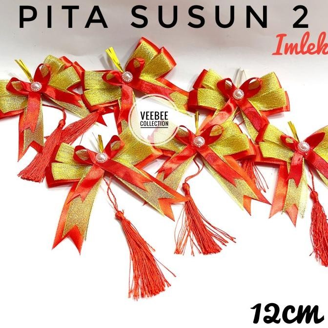 cusss order] Pita susun 2 Imlek/ Pita Hias hampers tahun baru imlek/hiasan parcel