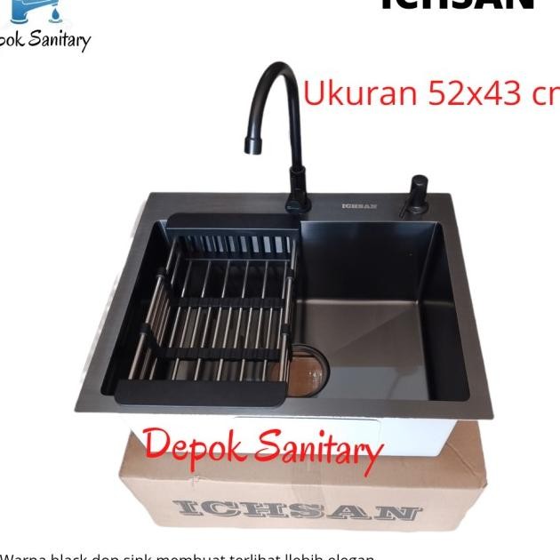 Kitchen Sink Stainless Hitam Bla 5243 / Paket Kitchen Sink -Ichsan