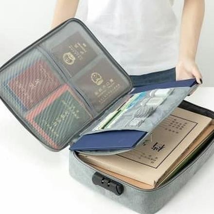 

UME! TAS DOKUMEN TRAVEL BAG DOCUMENT STORAGE BOX FILE DENGAN PASSWORD