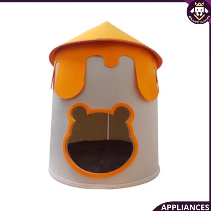 Pet Kingdom Rumah Hewan Kucing Anjing Unik Honey Pot Pet House Honey Pot Orange