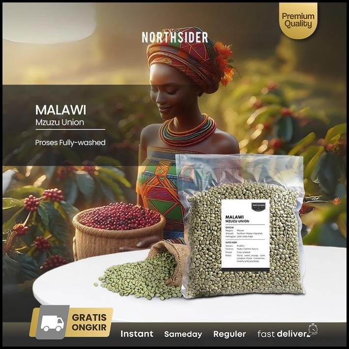 

Green Bean Arabika Kopi Malawi Mzuzu Union Fully-Washed Coffee - Biji Kopi Mentah