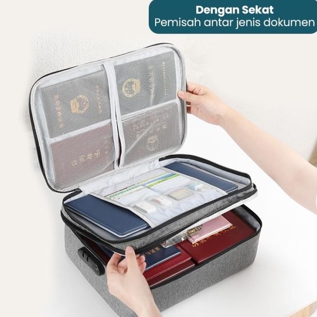 

GREENLAND TAS DOKUMEN TEMPAT PENYIMPANAN FILE TRAVEL ANTI AIR BAG STORAGE BOX DENGAN DIGIT SECURITY LOCK HDK307