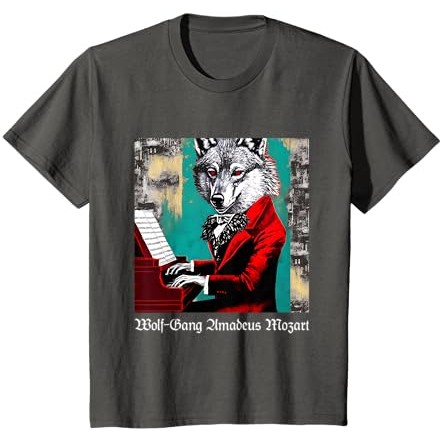 Musik Klasik Mozart Lucu Humor Wolf-Gang Amadeus Mozart T-Shirt |r6pjkRcM|