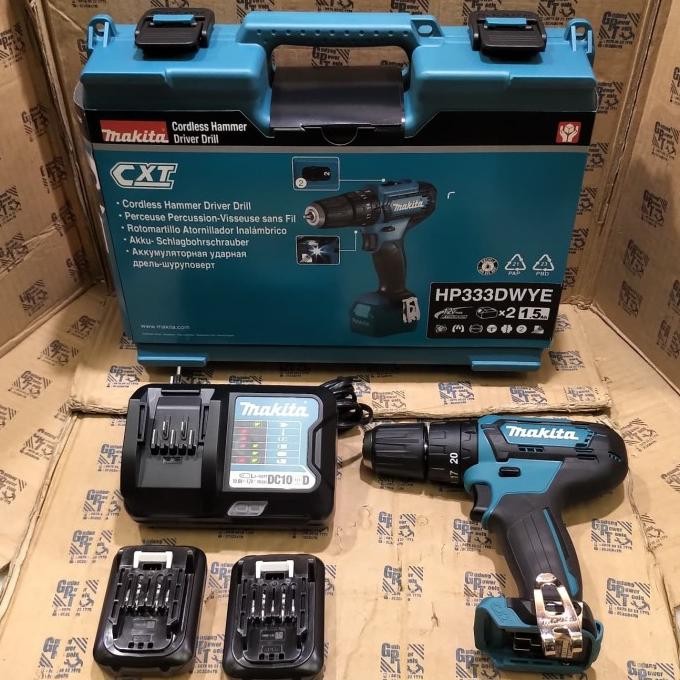 Mesin Bor Baterai Cordless Drill 12V Makita Hp331 Dwye Original Dan Terpercaya