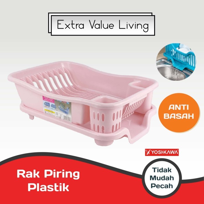 Yoshikawa Rak Piring Plastik Evl-Rp-08-Pink