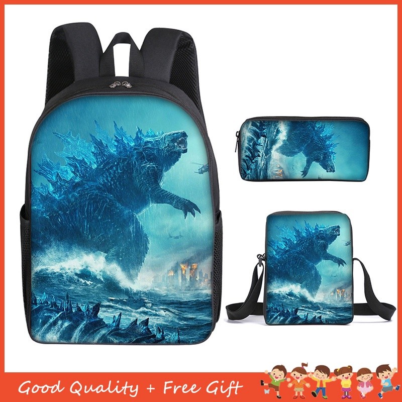 

【25 Warna】 Tas Punggung Gambar Anime Godzilla Vs King Kong Tas Sekolah Anak Laki-laki Perempuan Tas Bahu Kotak Pensil Gaya Jalanan Keren Kasual |D7558D32|