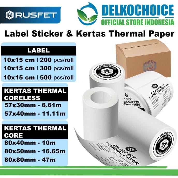 

Label Thermal Paper Sticker Kertas Printer Resi Stiker Barcode Pos Dus