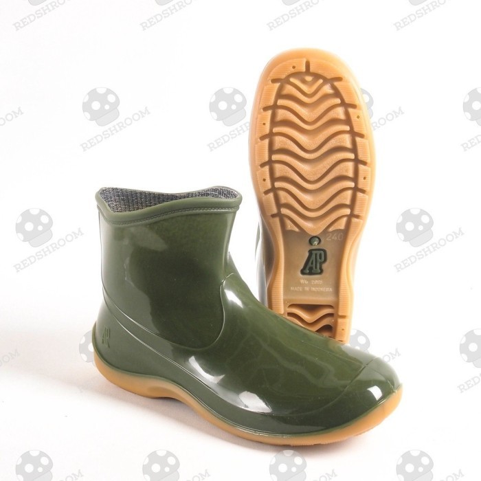 Sepatu Boot dek AP 2005 Hijau Glossy AP Boots Fashion Wanita Karet
