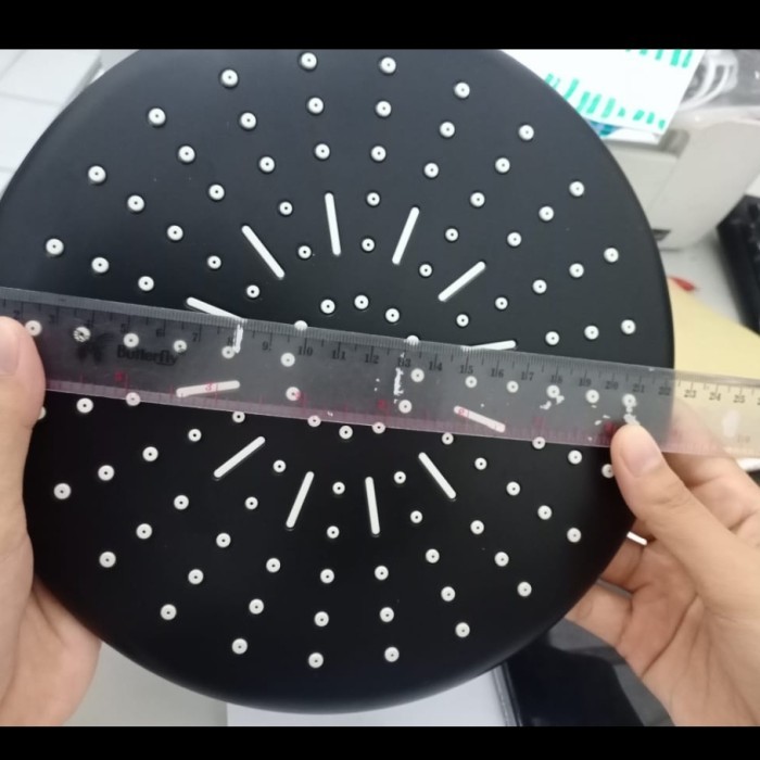 Wall Shower Bulat Hitam / Head Shower / Kepala Shower Tanam