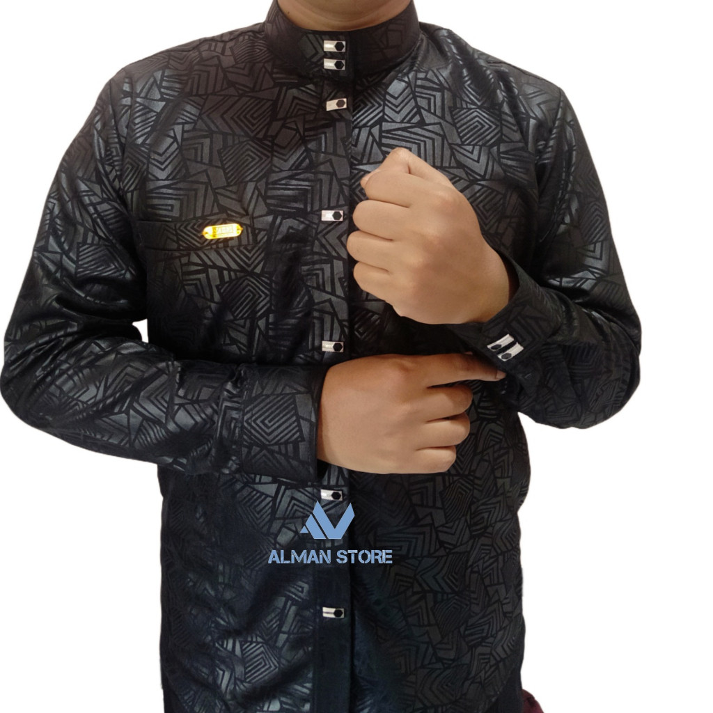 Koko Mislim Ksmeja Moder Baju Koko Seragam Hadroh Pria Kmeja Idul Fitri Dewasa Kekinian Kemejq Moder
