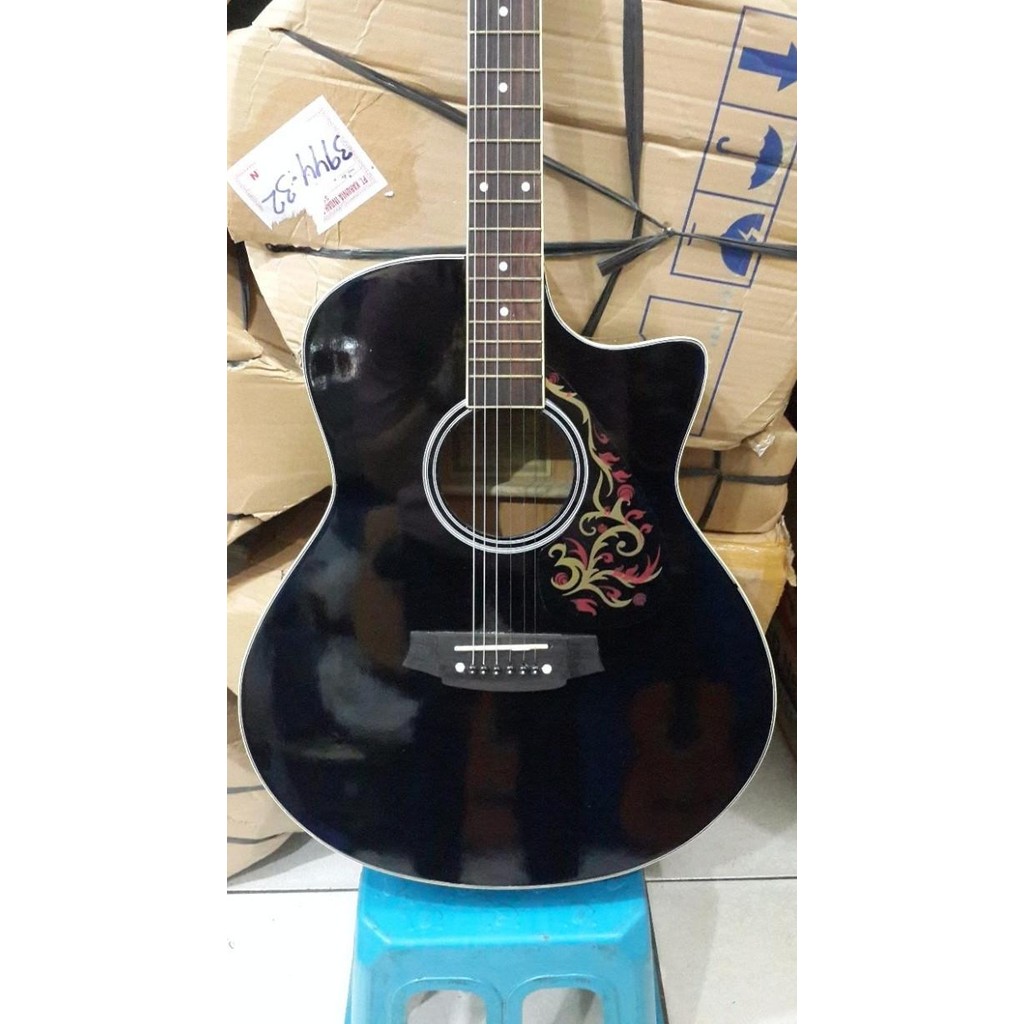 Promo Gitar Akustik Merk Cole Clark Hitam Bonus Pick Murah