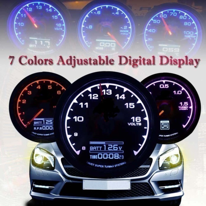 Tachometer Gauge Indikator Speedometer Lcd Mobil Not Indicator Greddy