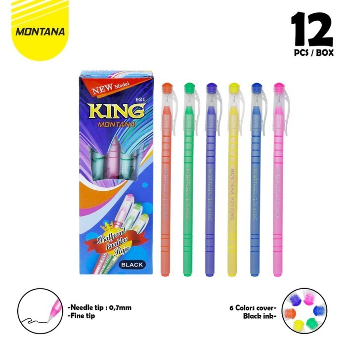 

BEBAS ONGKIR - Pulpen / Ballpoint / Pena Montana 921 KING 0.7 mm / 12 Pcs