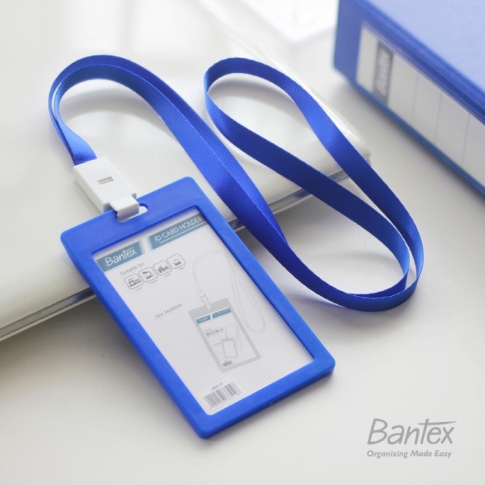 

BEBAS ONGKIR - Name Tag ID Card Holder Lanyard Bantex Portrait Cobalt Blue 8865-11