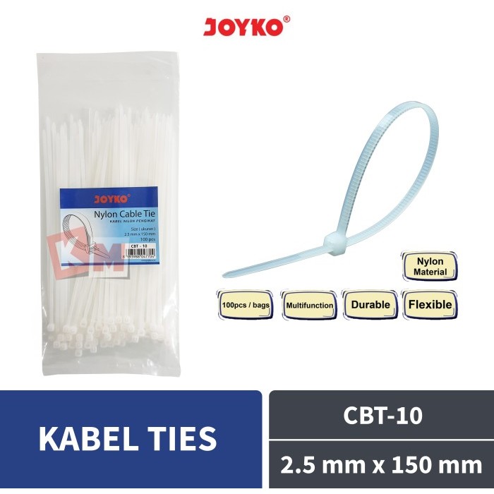 

BEBAS ONGKIR - Nylon Cable Tie Kabel Ties Pengikat Nilon Joyko CBT-10 2.5 mm x 150 mm