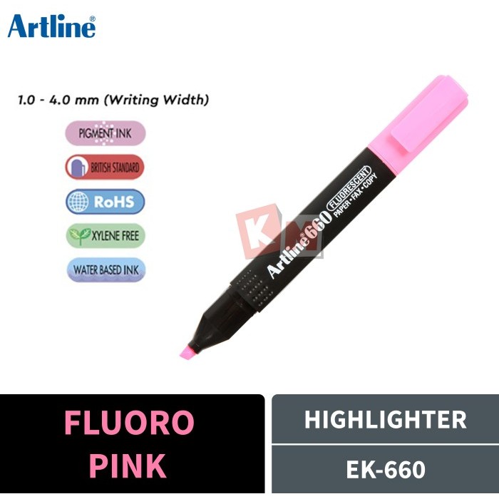 

NEW Highlighter Penanda Berwarna Artline EK-660 Fluoro Pink Fluorescent