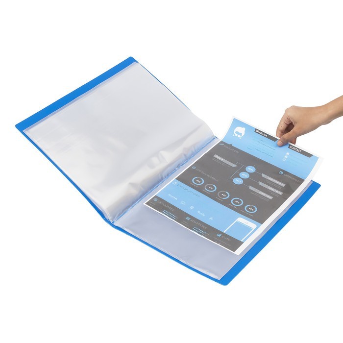 

Display Book Clear Holder Bantex Folio Isi 40 Pockets F4 Blue 3185-11