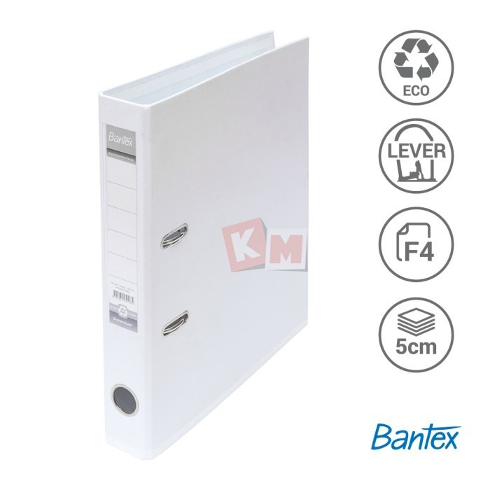 

BEBAS ONGKIR - Ordner Bantex Lever Arch File PP Plastic Folio 5cm White 1466-07 Putih
