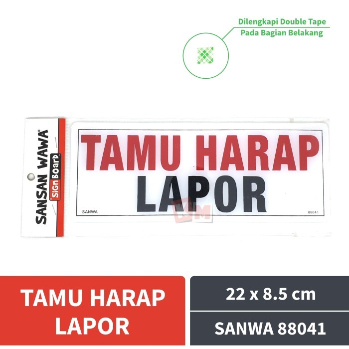 

TERBARU - Sign Board Acrylic Tamu Harap Lapor Sansan Wawa SANWA 88041