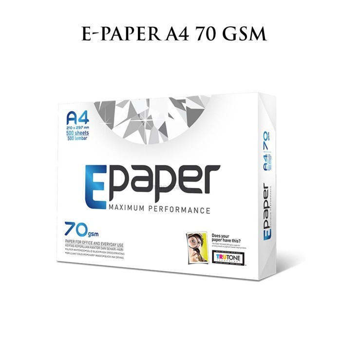 

BEBAS ONGKIR - Kertas Fotocopy HVS EPaper E-Paper A4 70 Gram Gsm Gr 70Gr