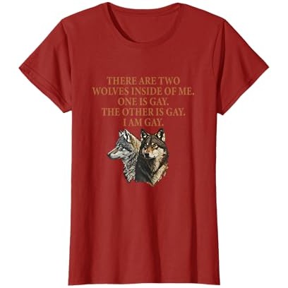 Ada Dua Serigala di Dalam Diriku, Satu Adalah Gay LGBT Pecinta Serigala T-Shirt |onXwQCbD|