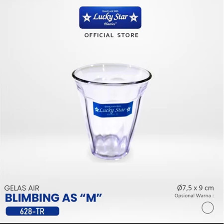 Gelas plastik lucky star belimbing transparan anti pecah / gelas jus / gelas cafe