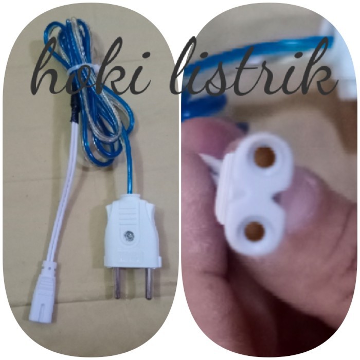 NEW Kabel Power Socket Lampu T5 / Soket Konektor T5 + Kabel Colokan