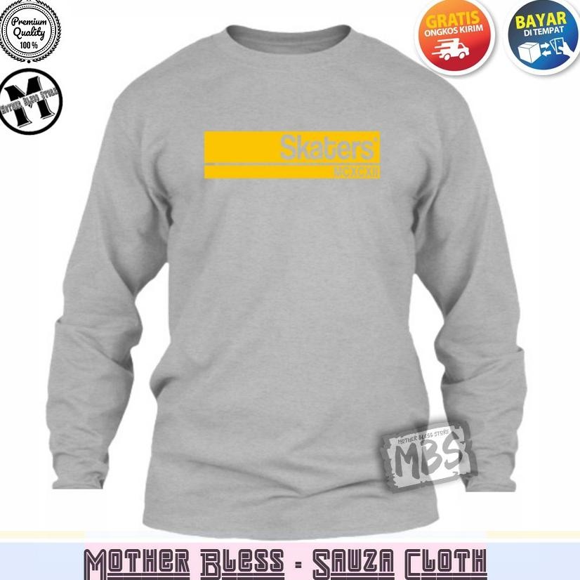 ORIGINAL Kaos Distro T-Shirt Lengan Panjang Pria Dan Wanita 01 LOGO SKATERS YELLOW 100% Quality - Pr